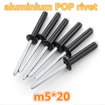 

100pcs m5*20 black aluminum pop rivet blind rivet