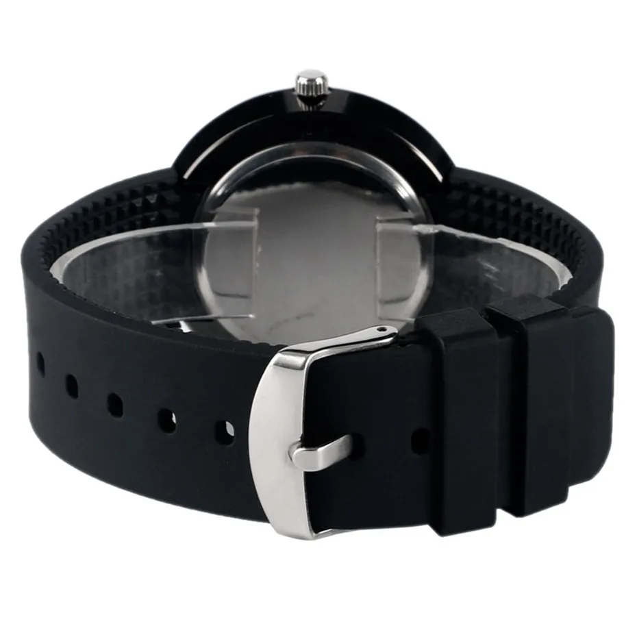 YISUYA Creative Watches Tire Lines Pattern Dial Mens Steampunk Fashion Analog Quartz Wrist Watch Black Rubber Band Student Clock (6)