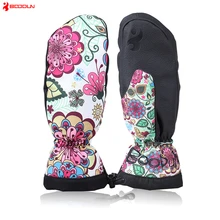 BOODUN зимние спортивные перчатки бархат утолщение теплое катание на снегоходах перчатки водонепроницаемые ветрозащитные варежки регулируемые лыжные перчатки