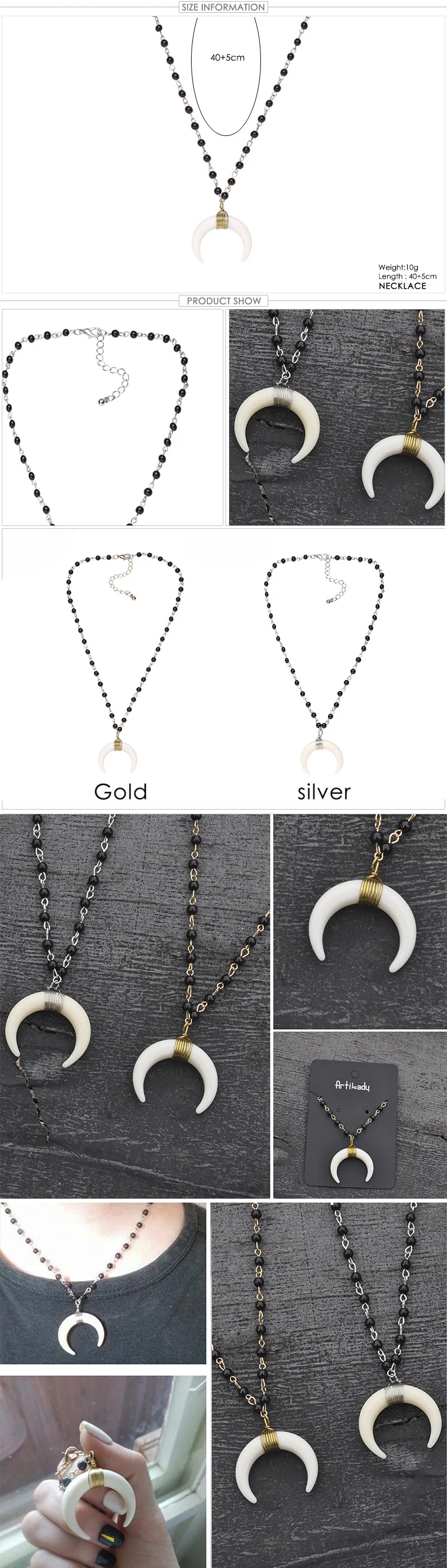 Delicate moon necklace