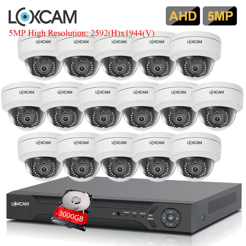 16CH CCTV 5MP AHD DVR Kit CCTV Camera System 16PCS 5.0MP SONY Security ...