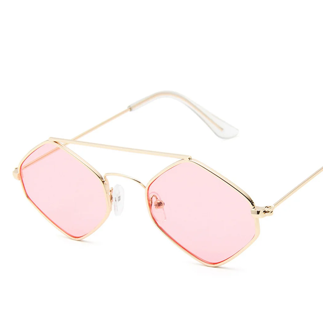 

2019 Women Fashion Hexagon Sunglasses Ocean Color Double Beam Small Eyewear Sun Glasses UV400 Glasses Gafas De Sol Mujer
