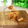Lucky Elephant Carving Wooden Pendant Keychain Key Ring Chain Evil Defends Gift ► Photo 3/6