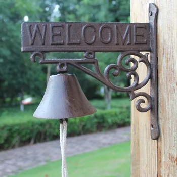 Cast Iron Welcome Dinner Bell Flower Wall Mounted Hanging Decorative Door Bell Outdoor Garden Porch Patio Country Rural Decor Cast Iron Welcome Dinner Bell Flower Wall Mounted Hanging Decorative Door Bell Outdoor Garden Porch Patio Country Rural Decor