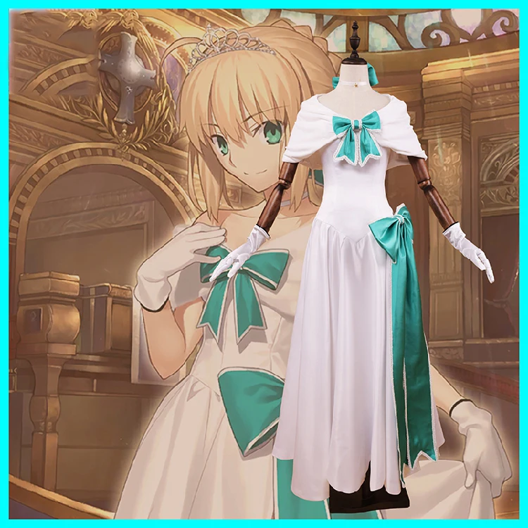 Anime! Fate Grand Order Saber 2nd Anniversary Gorgeous Wedding Dress