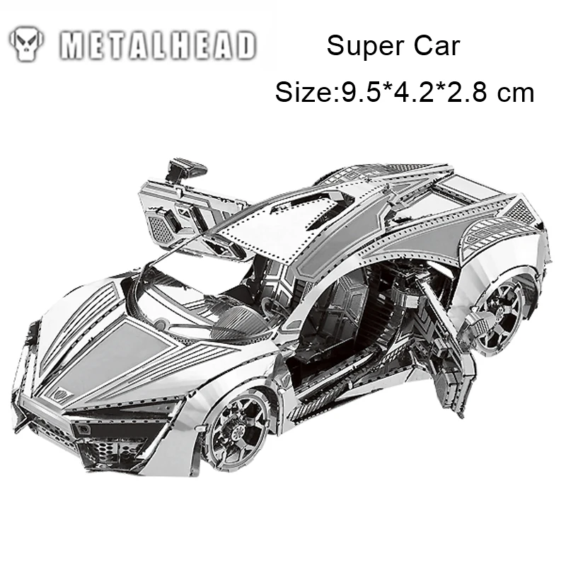 Супер автомобиль из нержавеющей стали 3D металлические нано-размерные наборы головоломка сборка вырезанная модель головоломка креативный подарок на день рождения украшение