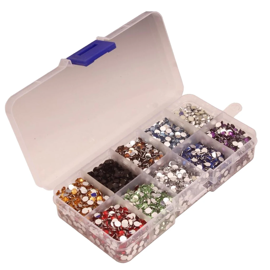 9000 Pieces Flat Back Resin Rhinestones Gem Diamante Crystal 4mm DIY Craft