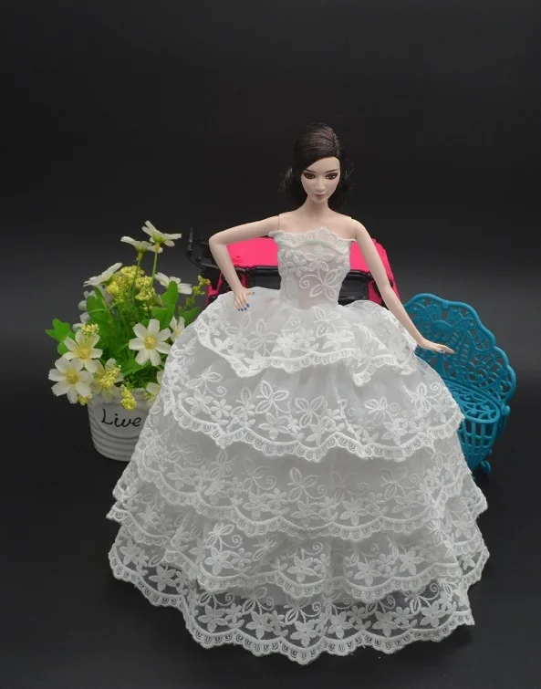 Vetements, Одежда для куклы Барби, подарок для девочек, одежда для «пуллип», праздничное платье принцессы, серебряное свадебное 1/6, аксессуары для кукол