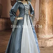 Ренессанс средневековые Абаи с длинными рукавами арабских стимпанк викторианской бальные платья