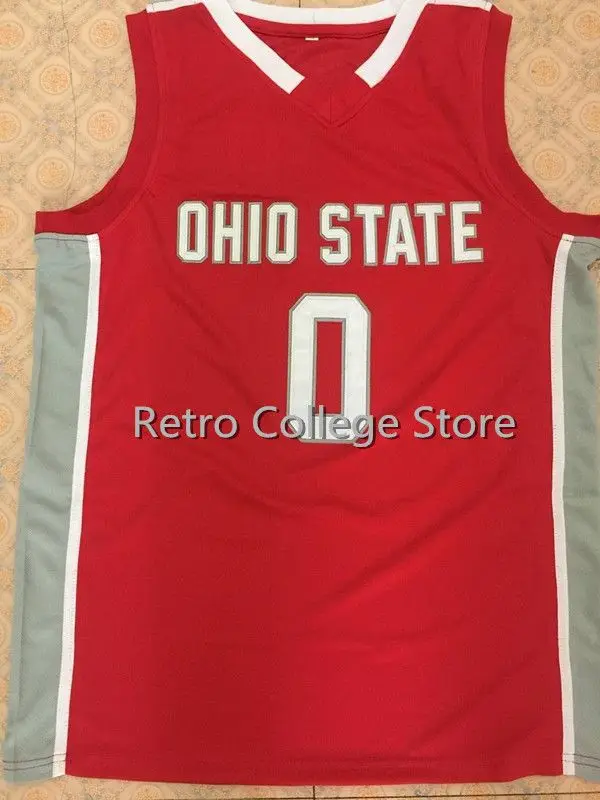 

Ohio State Buckeyes #0 D'Angelo Russell Retro Throwback basketball jerseys Embroidery Stitched any number and name