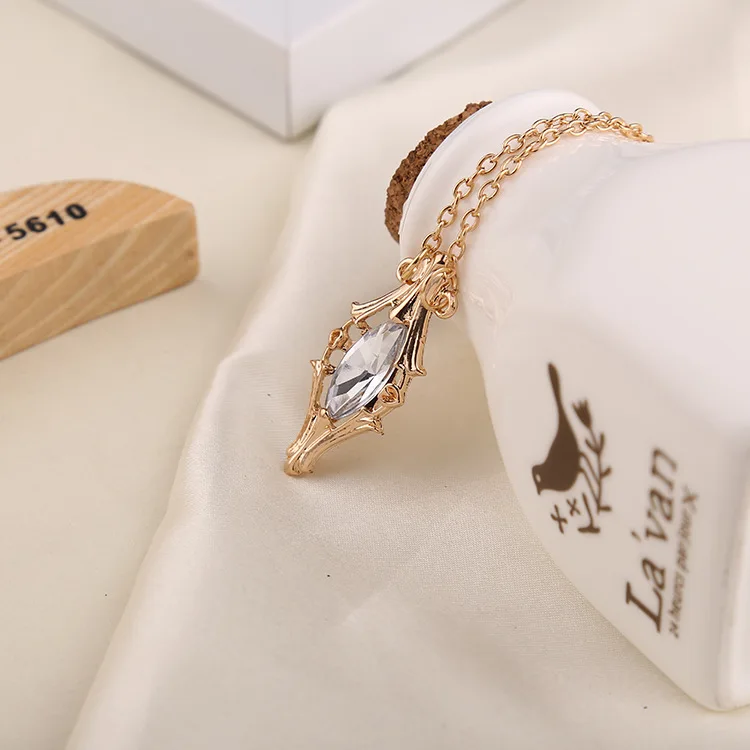 

24 Pcs/Lot Lord necklace lady galadriel crystal Phials Charm Pendant Necklace Phial of Galadriel Tolkien Inspired Bulk Wholesale