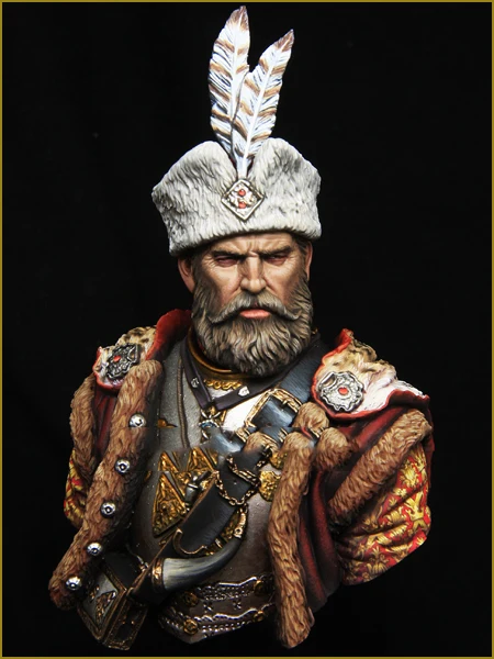 

Unpainted Kit 1/10 Medieval General of Poland Hussar bust figure Historical Figure Resin Kit Free Shipping