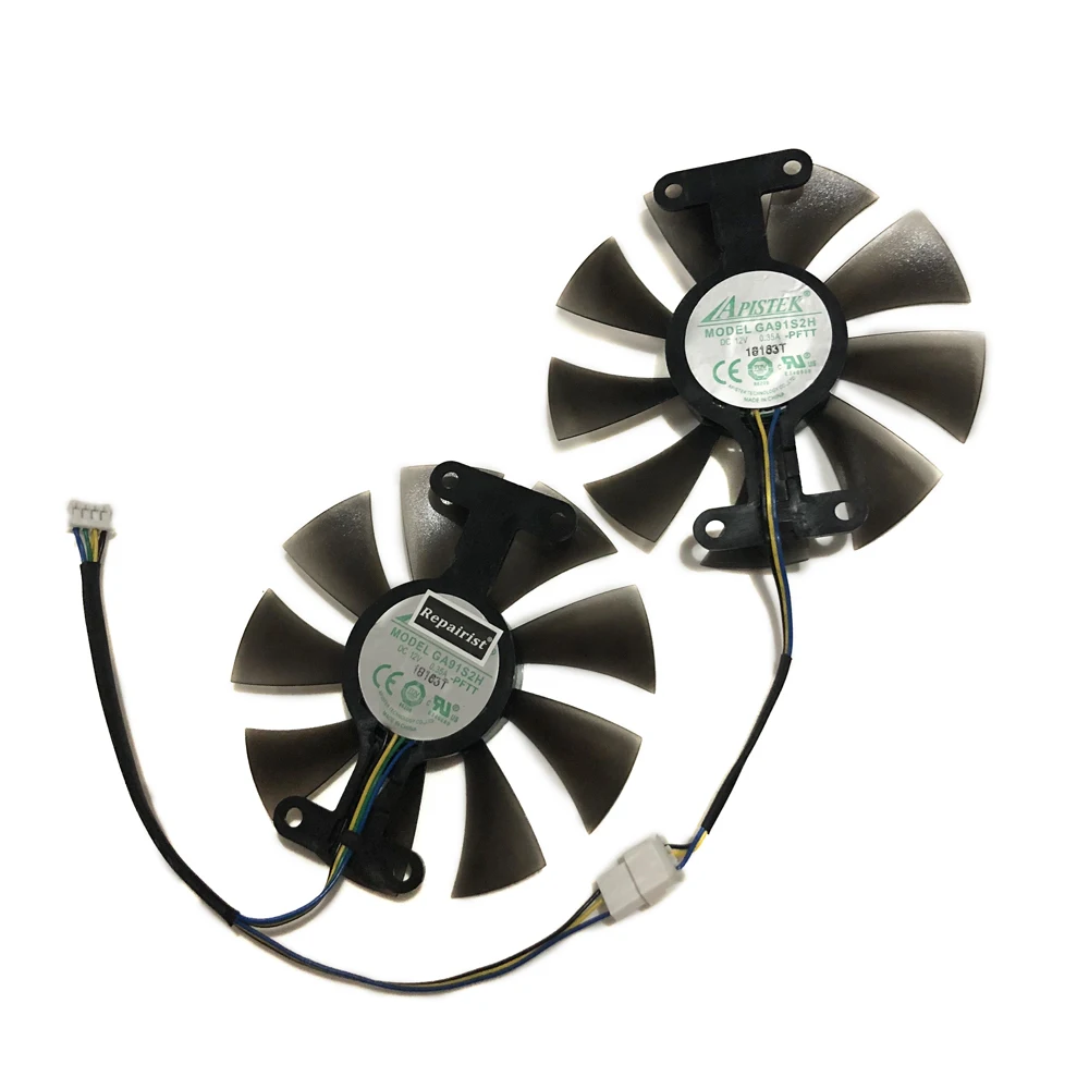 Охлаждение VGA карт 2 шт./компл. GA91S2H GeForce GTX 950 960 1050 охлаждающий вентилятор GPU для ZOTAC
