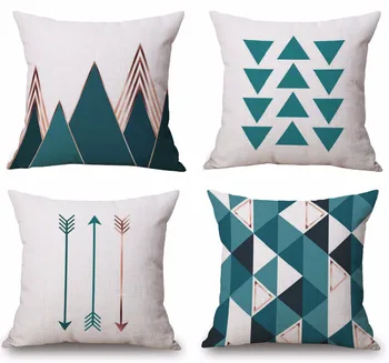 

Throw Pillow Covers Triangle Geometric Pillow Case Square Cotton Pillow Case 18x18 inch