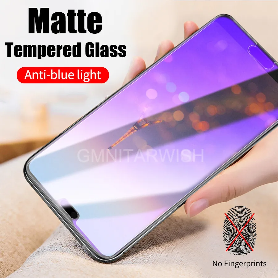 

Anti UV Purple Blue Light Fingerprint Matte Frosted Tempered Glass For Huawei Honor 10 Lite 8X Max 7X View 20 V20 Play Y9 2019