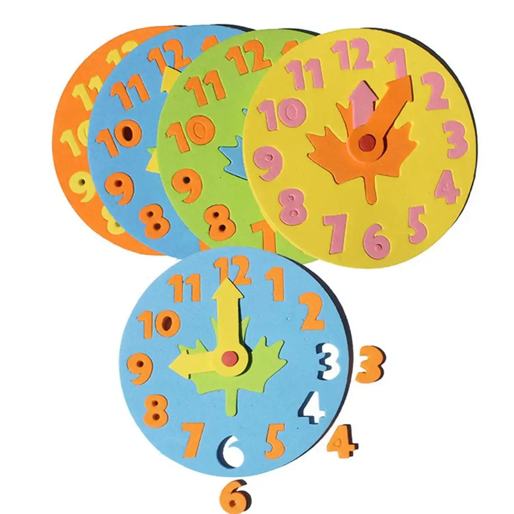 Пенопластовая часовая головоломка, игрушка-головоломка, веселая математическая игра, DIY часы ручной работы, Игрушки для раннего обучения, развивающий, образовательный подарок для детей