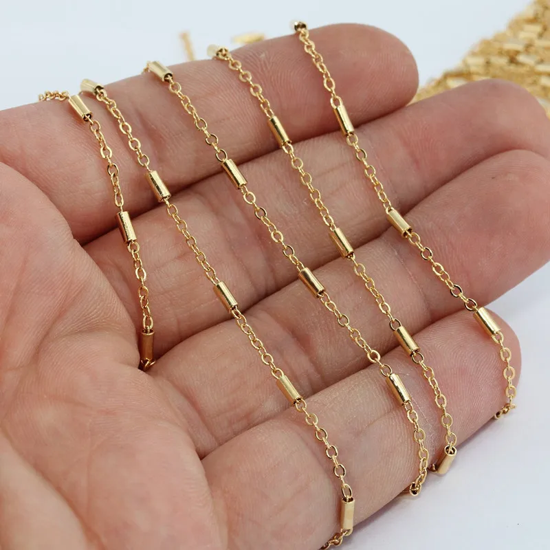 1 м(3,3 футов). Необработанная латунь 24k блестящая золотая цепочка ожерелье.(. Никелевый безопасный свинец безопасный) Размер: 8 мм спаянная цепь BXB105