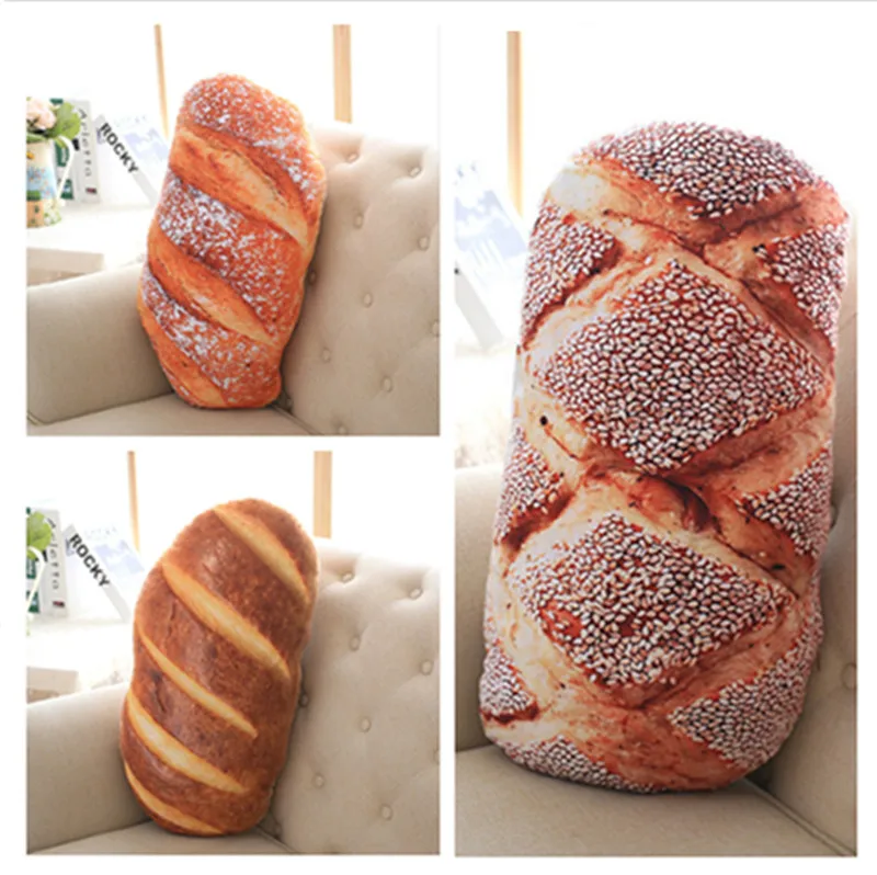 60cm 80cm 3 kinds Creative Bread Pattern Pillow Funny Soft Massage Neck PP Cotton Filler Cervical Health Care | Дом и сад