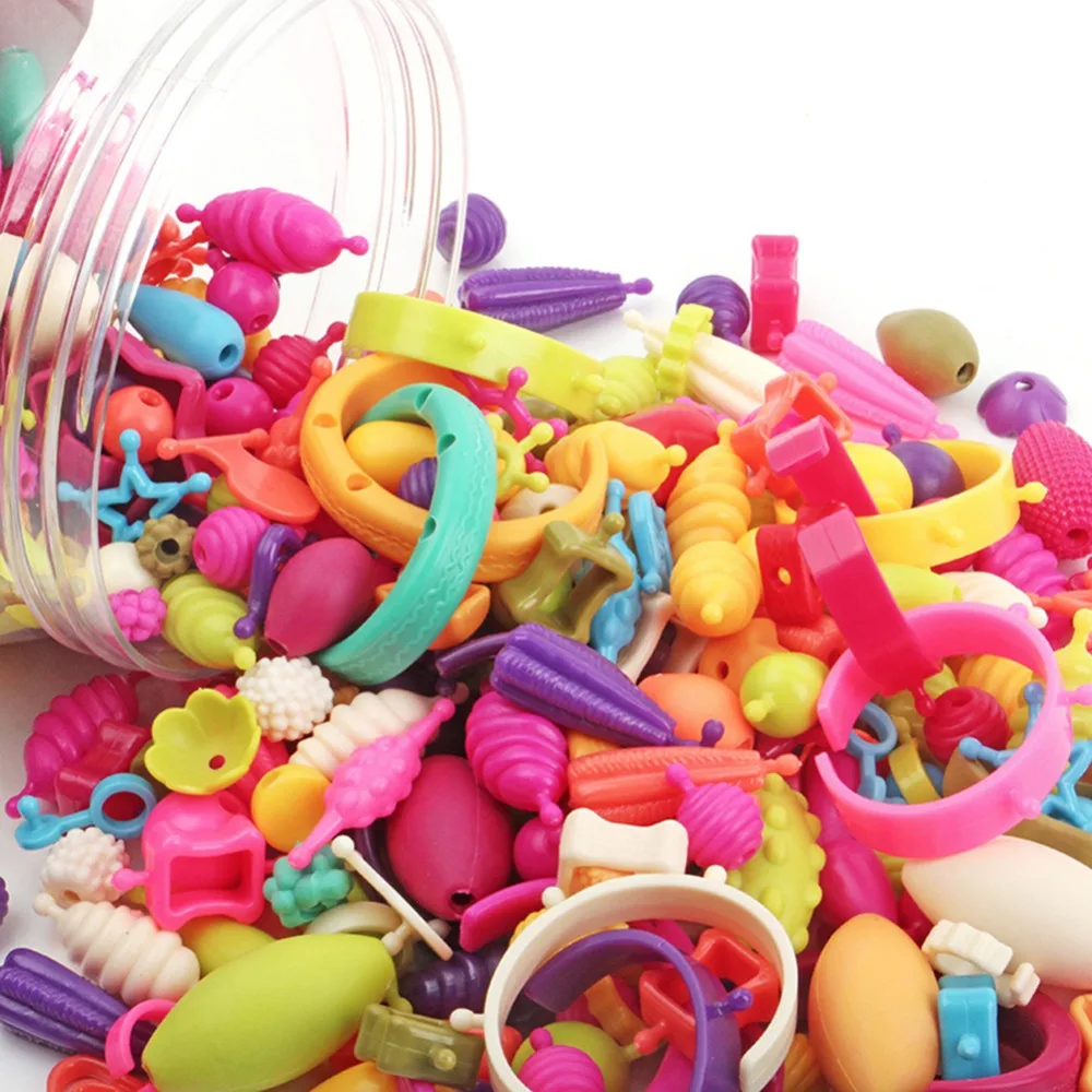 

600 pcs Pop Bead Pearl Diy Building Blocks Jewelry Accessories Arty Set Toys for 2016 children Kids Intelligence Education Gift