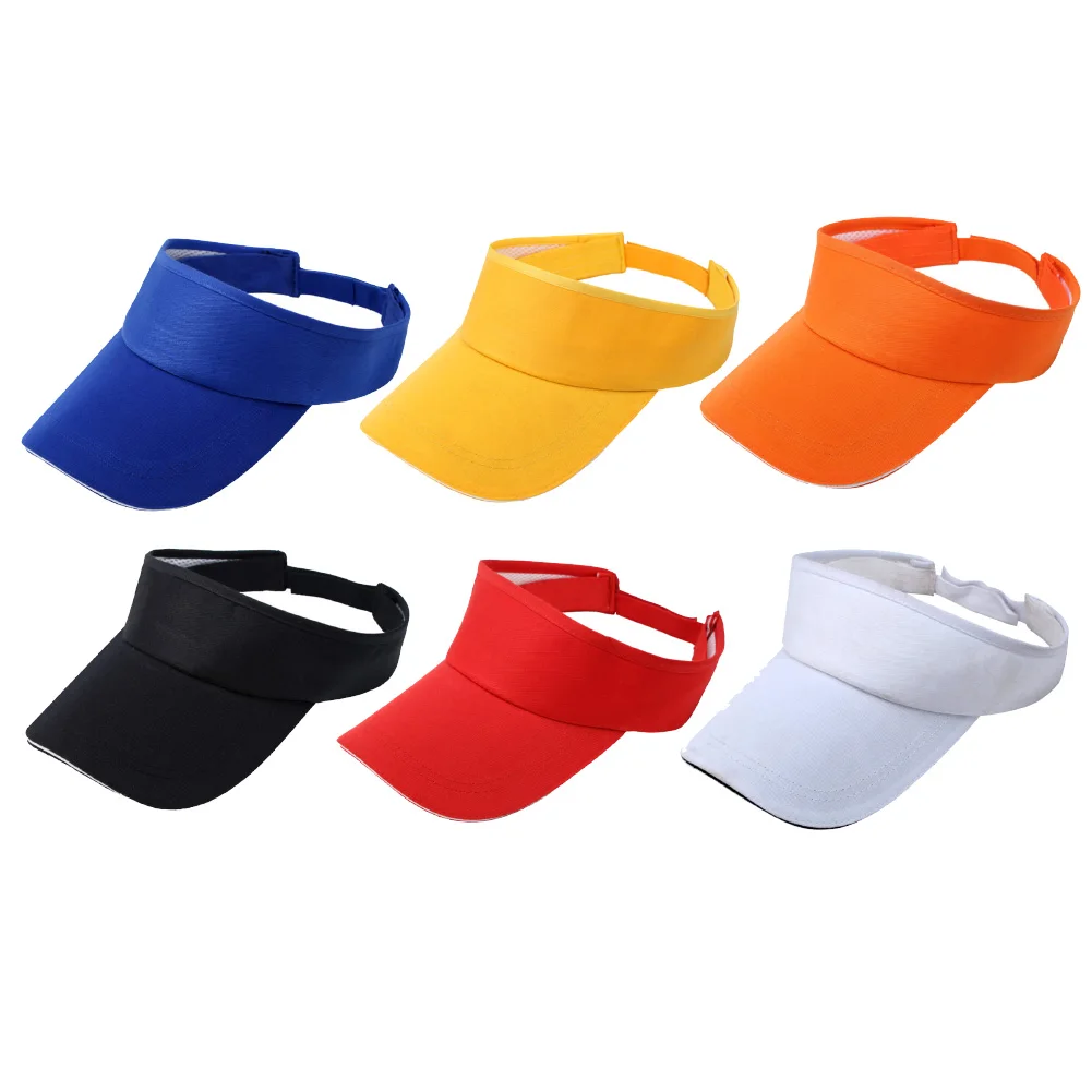 Women Men Adjustable Half-Head Sun Protection Visor Baseball Golf Hat Summer UV Protection Sun Visor Cotton Sports Headband Cap
