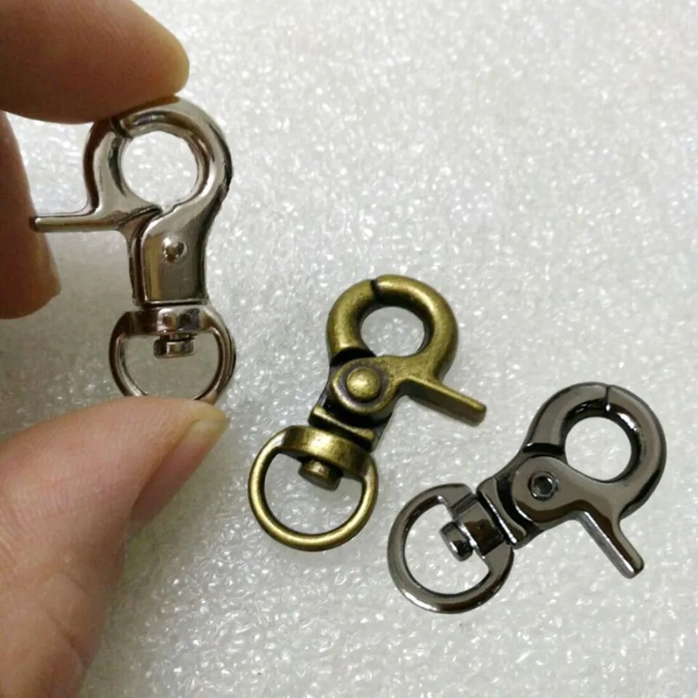 2PCS Antique Brass Curved Lobster Clasps Swivel Trigger Clips Snap