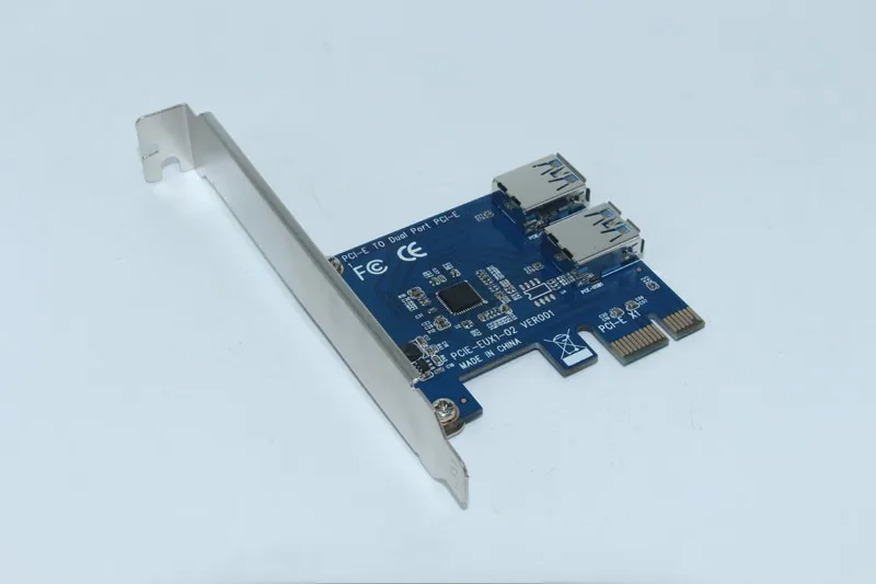 PCIe Riser Card от 1 до 2 PCI-E 1X до PCI-E 16X слот с USB 3,0 кабель питания Майнинг адаптер конвейер для биткоина