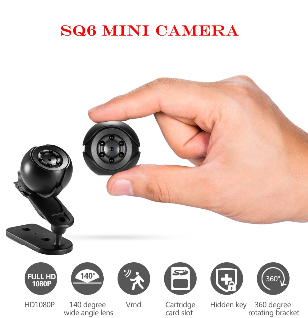 

SQ6 Mini Camera 1080P Home security Infrared Night Vision Monitor Concealed small Car DVR Video Recorder Support Hidden TF Card