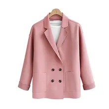 Idopy Женская мода шерсть куртки и пальто для будущих мам двубортный ветровка бушлат леди розовый хаки плюс размеры L-4XL