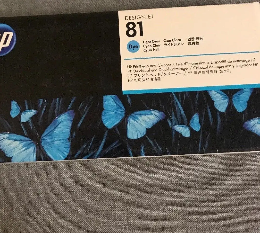 

Original and Expired C4954A Dye Printhead and Printhead Cleaner for HP 81 Designjet 5000 Series, Light Cyan