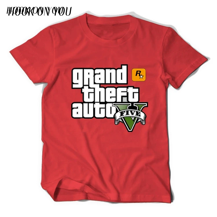 Grand Theft Auto Футболка Мужская Уличная Длинная с GTA 5 известный бренд футболки из