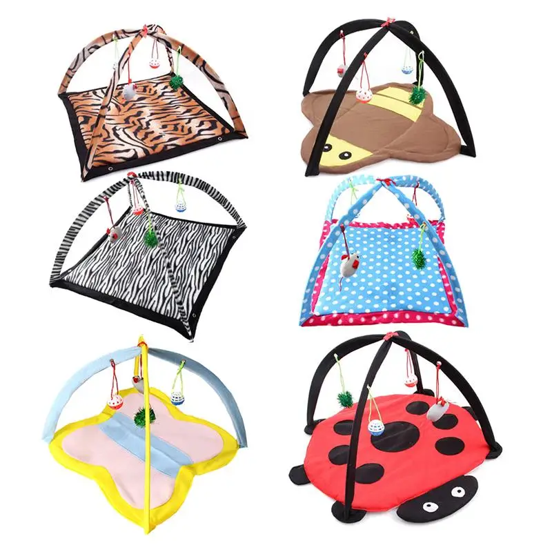 Cat Игровая палатка Многофункциональный гамаки для кошек котенок сон кровать складной кошка коврик с шариками Cat игрушки играть дома товары для животных