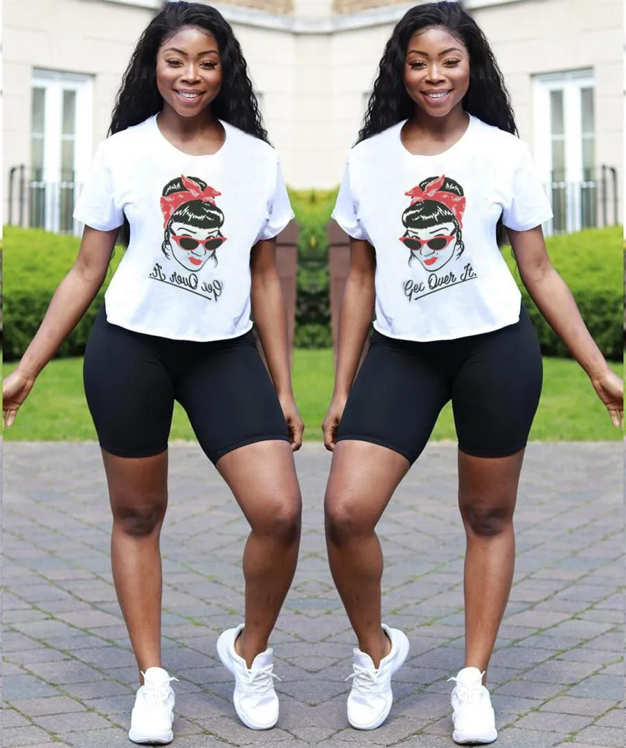 

2019 Summer Streetwear New Fashion Lady Letter Beauty Avatar Print O Neck Short Sleeve Women T-Shirt Loose Casual Top H1128