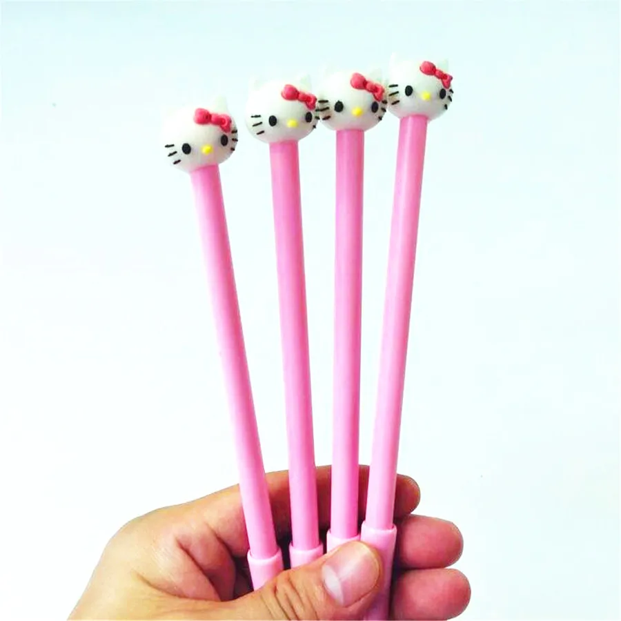 

24pcs/lot Kawaii Party favor 3D cute Pink Cat design 0.38mm Black gel pen Signature pen funny gift