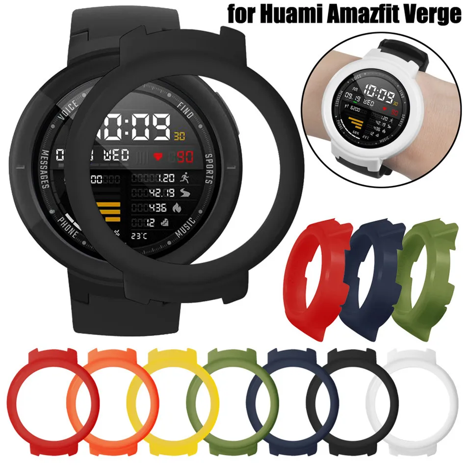 3в1 силиконовый ремешок для смарт-часов Huami Amazfit+ чехол с рамкой+ Защитная пленка для экрана amazfit Verge