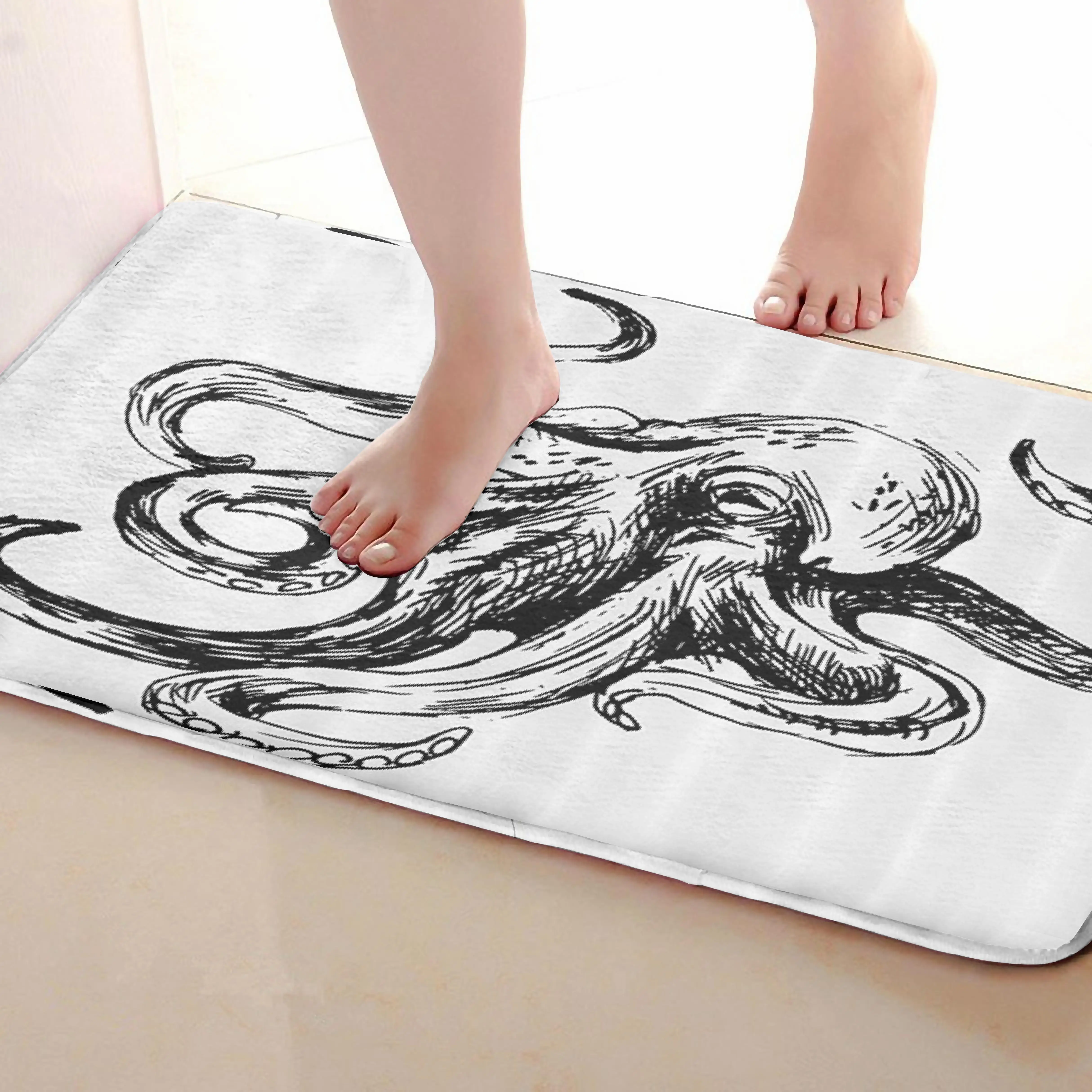 Осьминог Стиль Ванная комната Коврики, забавные Нескользящие Для ванной Коврики, Занавески для душа Интимные аксессуары, Коврики Чинг вашей душе Шторы