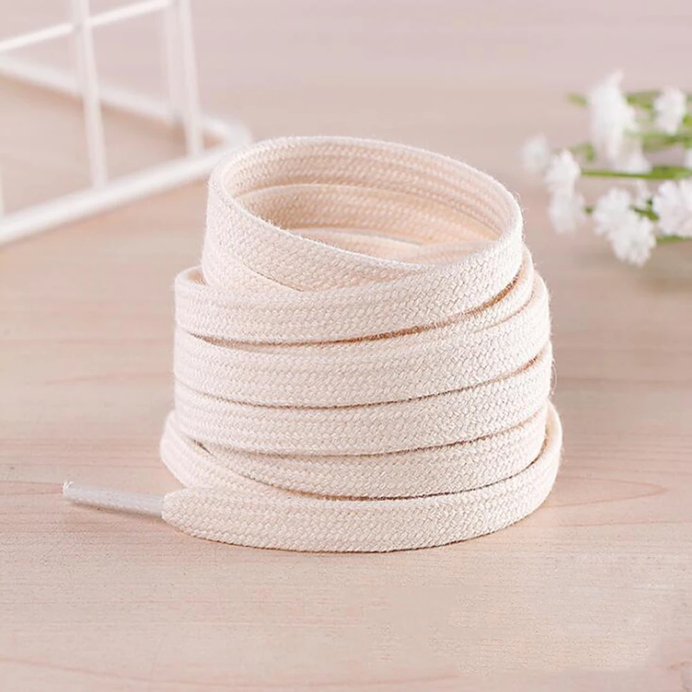 1 Pair Canvas Available Length Double Layer Shoelaces Cotton Flat Shoes Laces