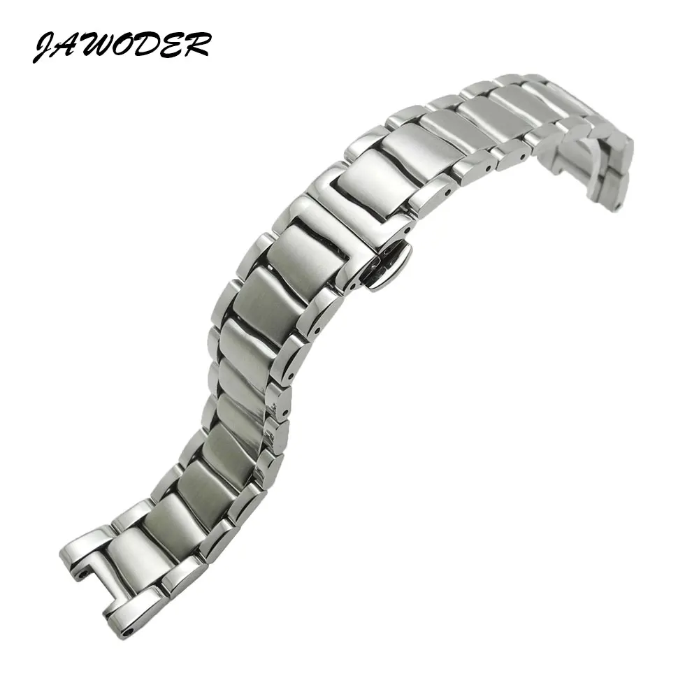 JAWODER Watch band 19mm Pure Solid Notch stainless steel Brushed Watch