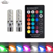 T10 Mudança de Cor RGB Conduziu a Luz Do Carro Lâmpada Largura Silicone Colorido Multi-modo de Flash Strobe Lâmpada Pequena