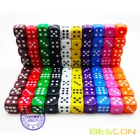 Bescon Multi-Colored 16MM Game Dice Pack of 100pcs 10 Assorted Different Colors - Black Velvet Bag 2