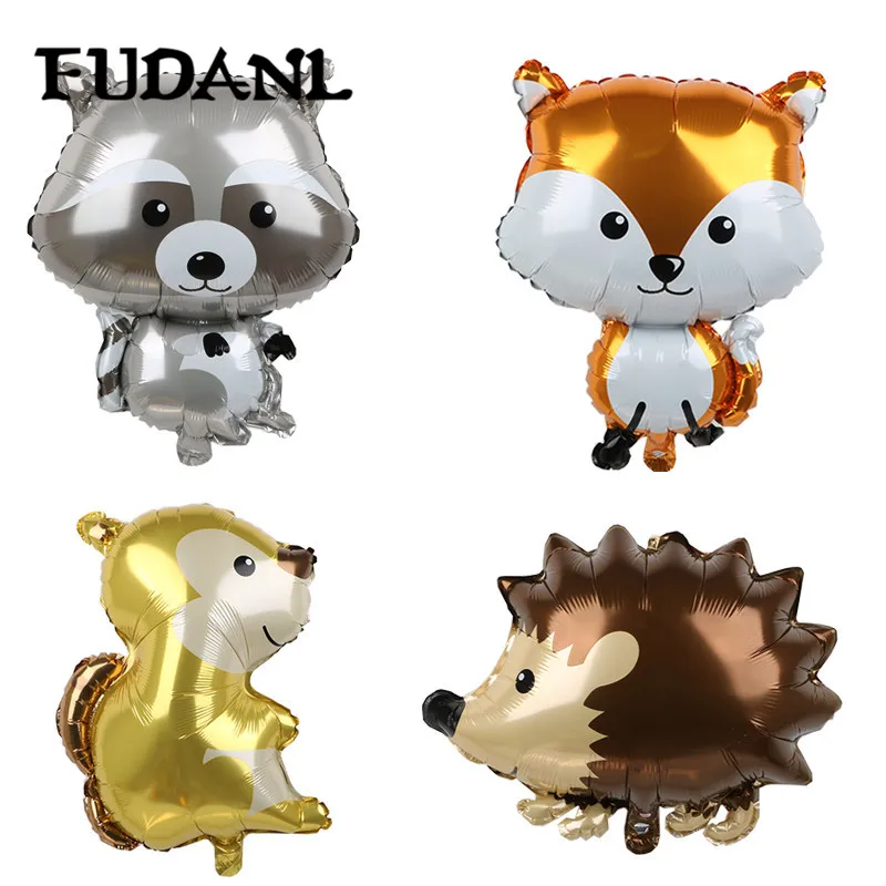 

10/50pcs Large Animal Balloons Hedgehog Raccoon Fox Helium Ballon Happy Birthday Wedding Party Decor Kids Baby Shower Decor Toys