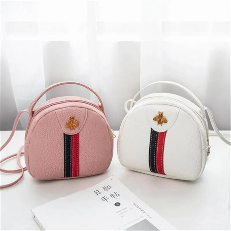 

Women's crossbody bags PU leather Casual messenger bags large capacity Handbags Bee Pattern Lichee Texture Shoulder Bag Satchel