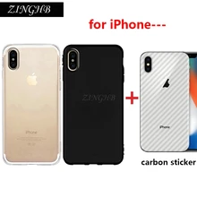 

Lot Carbon Sticker & Soft Silicone Clear TPU Case for iPhone XS Max XR X 8 Plus 7 6S Plus Anti-Scratch Cover Peronal Customize