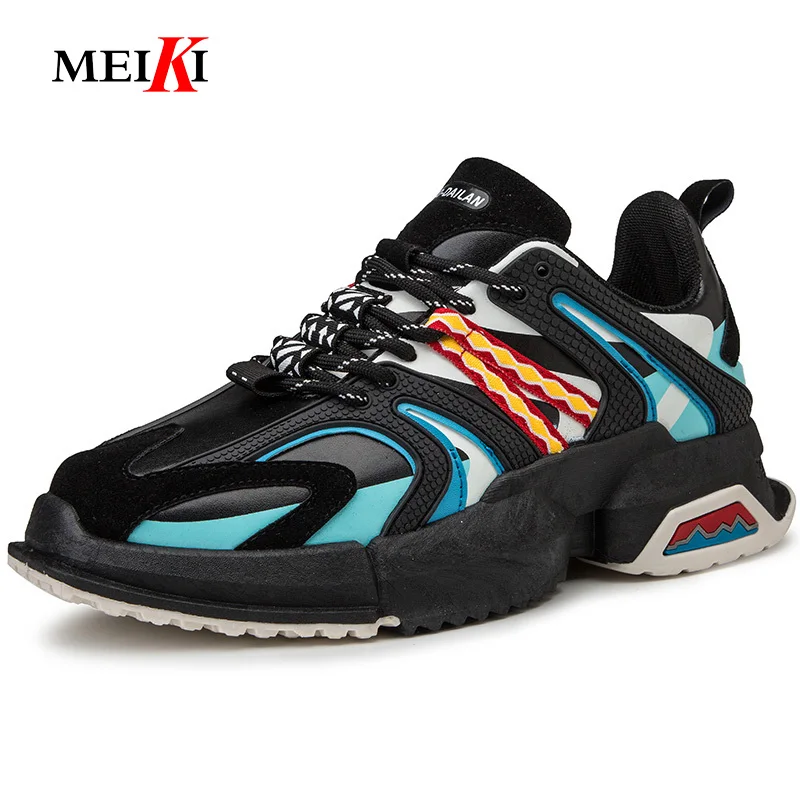 Best MEIKI 2019 Men Fashion Hip Hop Shoes Male Leather Graffiti Chines Style High Top Personality Lace Up Sneakers Men Shoes #R777