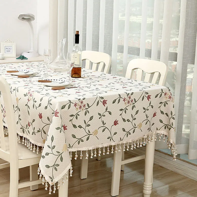 

Rectangular tablecloth Flower Style Round Table Cloth Pastoral Tablecloth Oilproof Decorative Fabric Table Cover