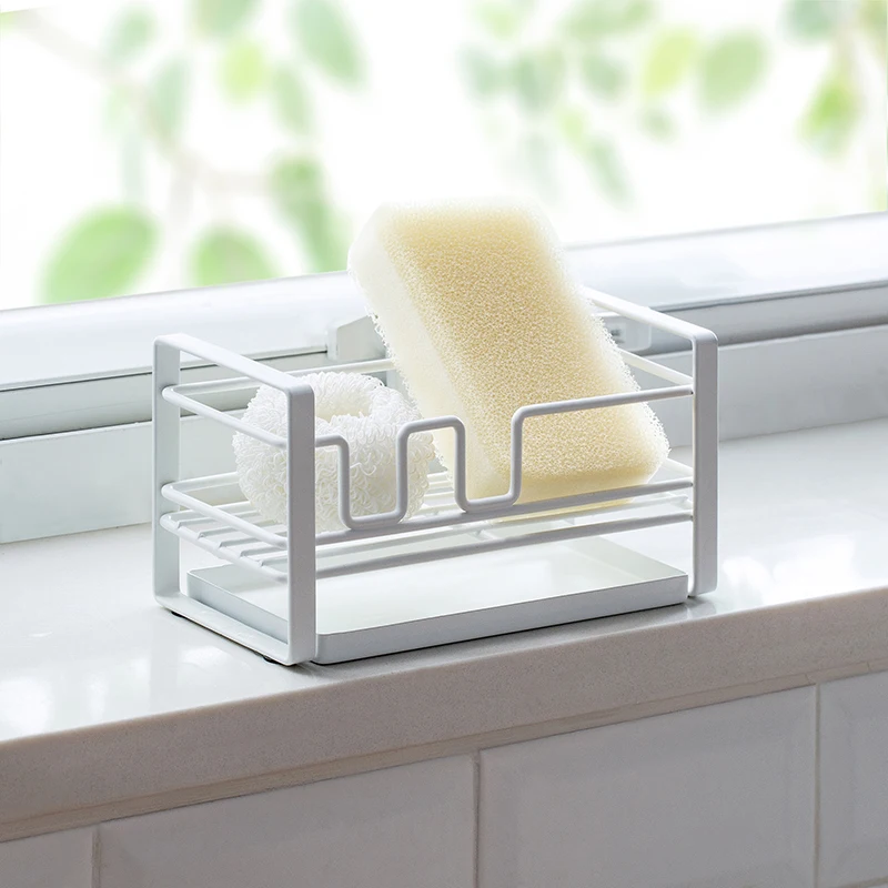 

Practical iron sink sponge draining stand rack sponge storage rack kitchen bathroom tool.