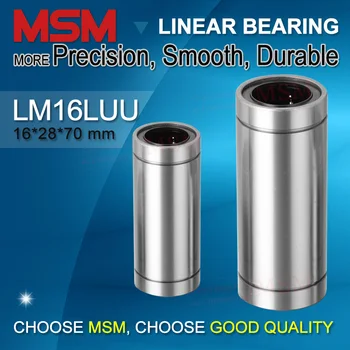 

MSM Linear Bearings Long Type 8pcs/lot LM16LUU Shaft Ball Bushings 16mm Slide Bearing Double Length Tandem Linear Motion Bearing