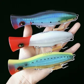 

Noeby 3pcs 12cm 43g Popper Artificial Baits 2018 New Sea Topwater Fake Fishing Lures China Wobbler Minnow Hard Lure