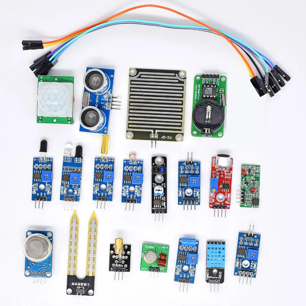

16pcs/lot Raspberry Pi 3&Raspberry Pi 2 Model B the sensor module package 16 kinds of sensor Free shipping