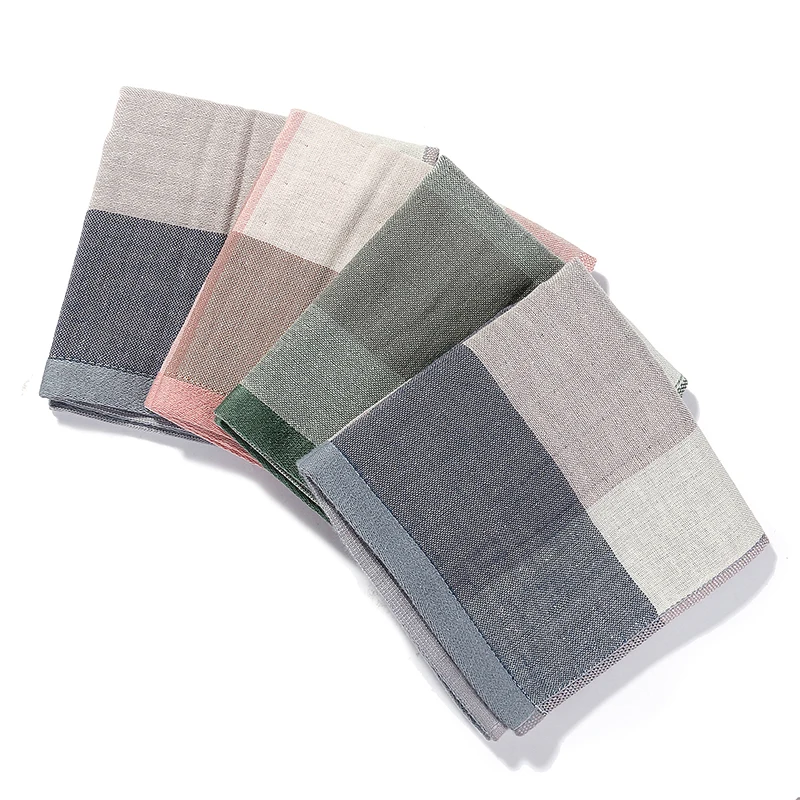 3PCS 100% Cotton Absorbent Kitchen Cleaning Towels Striped Plaid Tableware Dish Towel Microfiber Household Washing Cloth 1 Pack