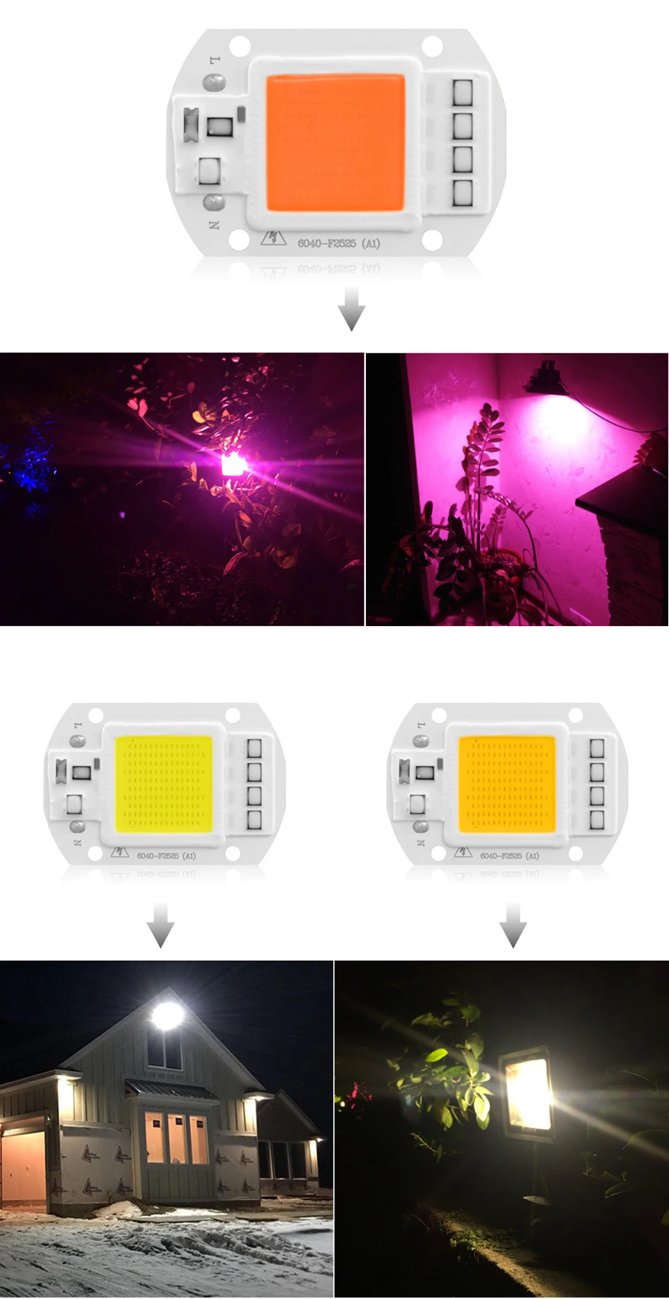 Светодиодный Grow COB Чип Фито лампа полного спектра AC220V 110 V мощностью 10 Вт, 20 Вт, 30 Вт, 50 Вт, ручная сборка для комнатных растений рост рассады и